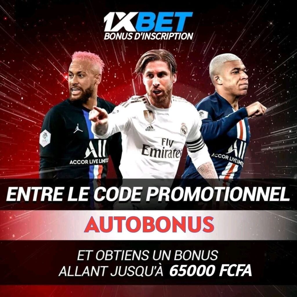 1xbet code promo AUTOBONUS pour bonus de 65000F