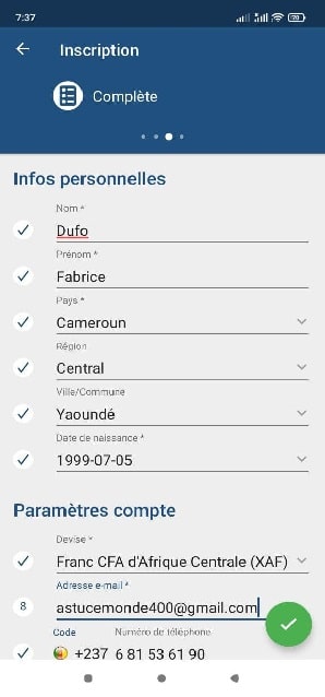 1xbet: inscription complète1