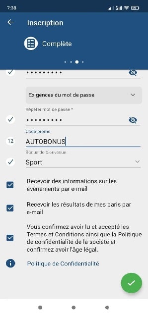 1xbet: inscription complète1