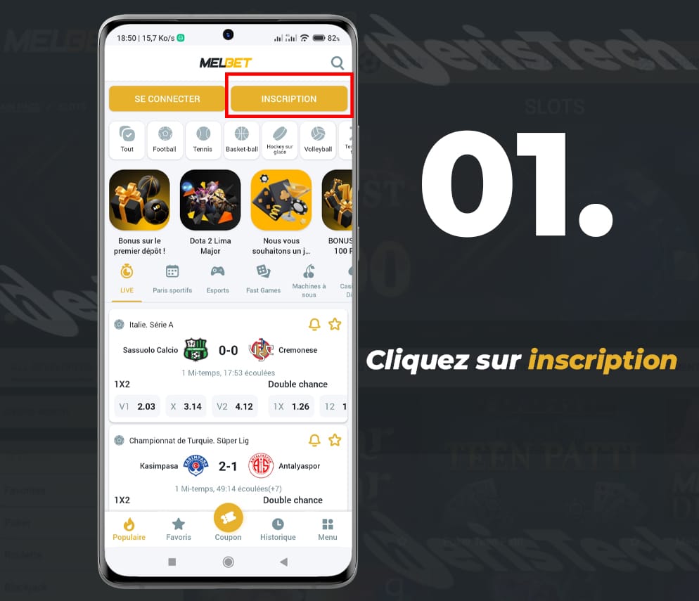 Melbet inscription 2023: Créer un compte melbet et recevez 100% de bonus